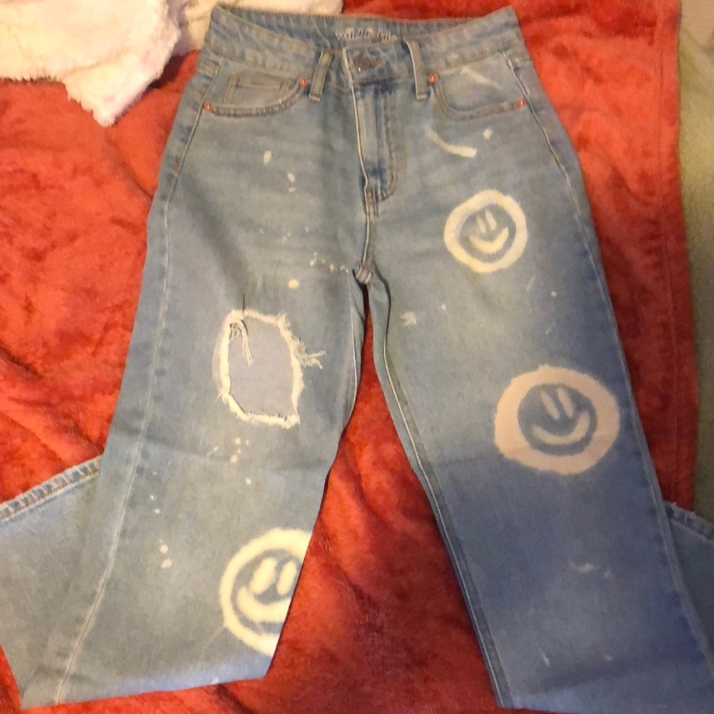 Custom made wild fable smiley jeans